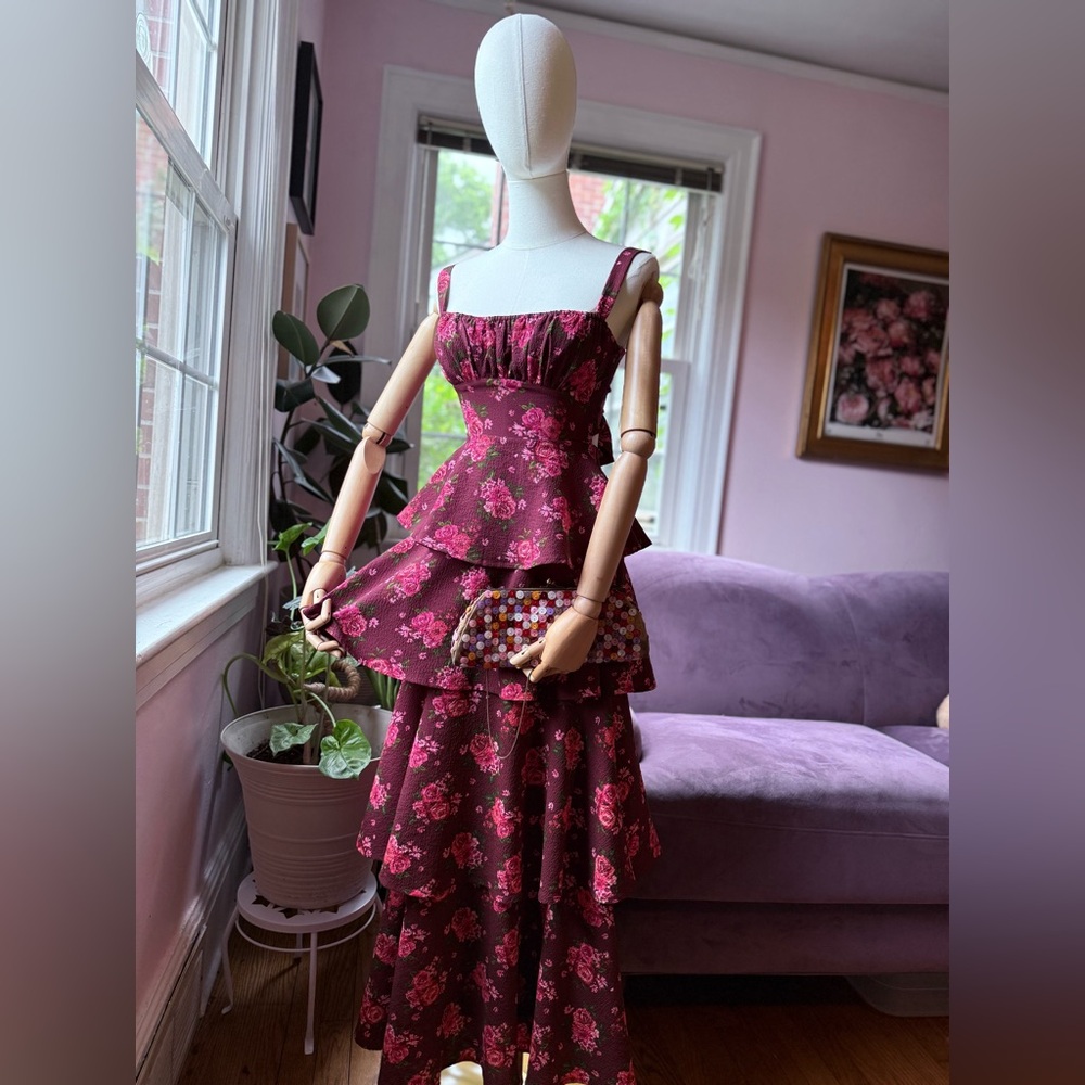 ZARA ZW Collection Tiered Floral Maxi Dress | A Bridgerton Menace